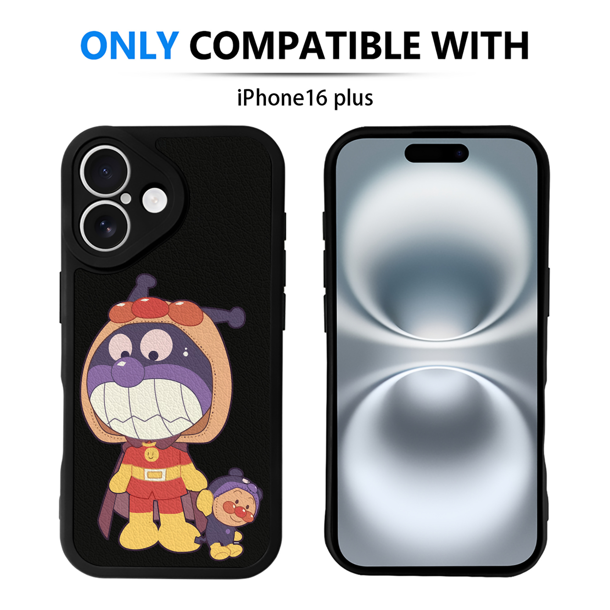 （画像用） アンパンマン Anpanman 【iPhone 16シリーズ対応】シリコンスマホケース（レザー調） 材質：シリコン